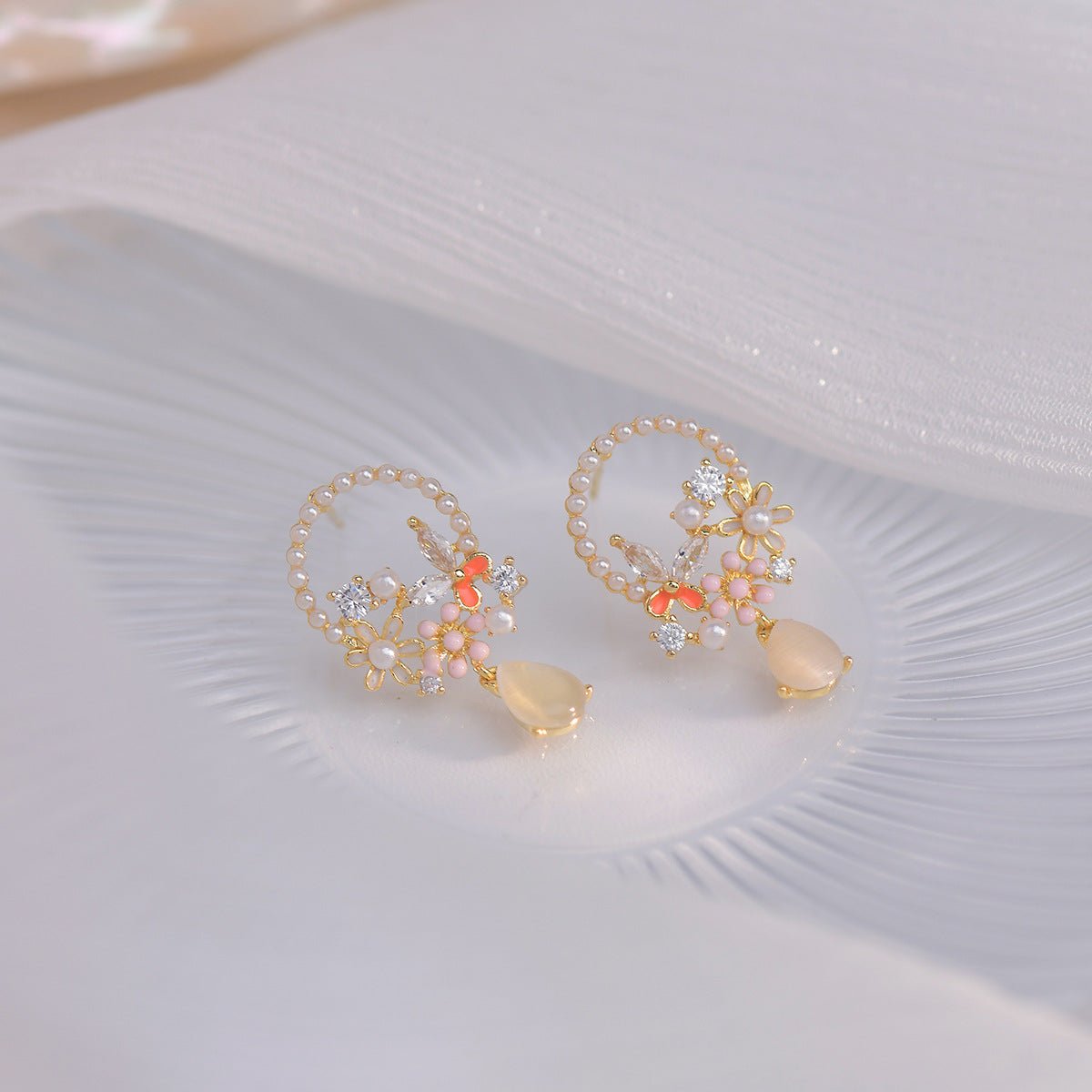 Butterfly Flower Earrings - Lyric - Hypoallergenic - Abbott Atelier