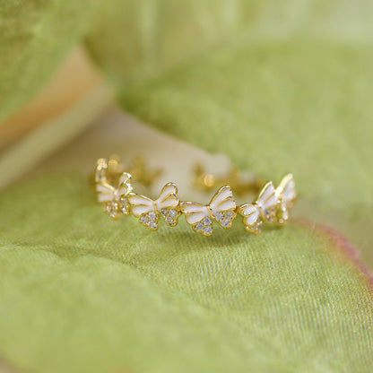 Butterfly Flower Ring Set - Gold - Plated - Abbott Atelier