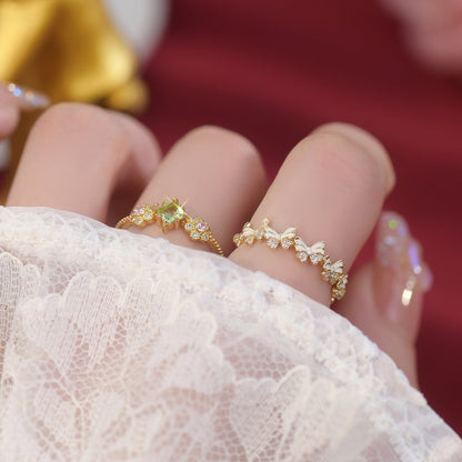 Butterfly Flower Ring Set - Gold - Plated - Abbott Atelier