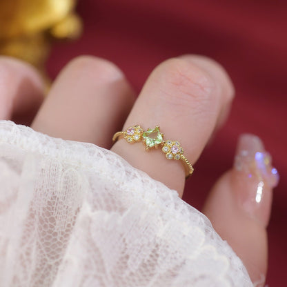 Butterfly Flower Ring Set - Gold - Plated - Abbott Atelier