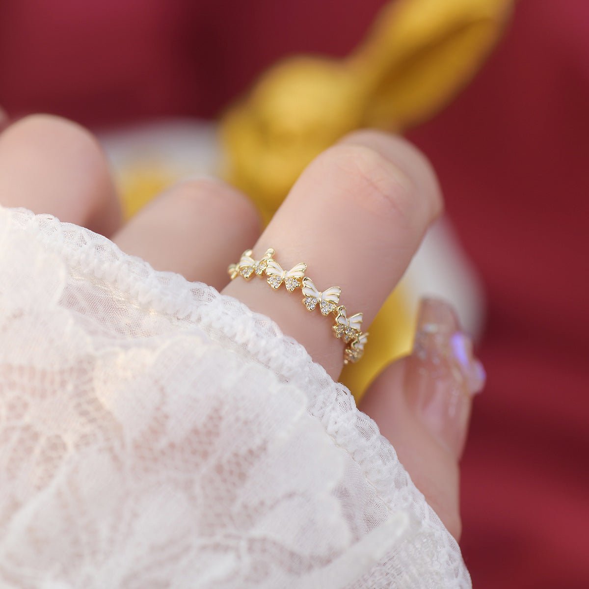 Butterfly Flower Ring Set - Gold - Plated - Abbott Atelier