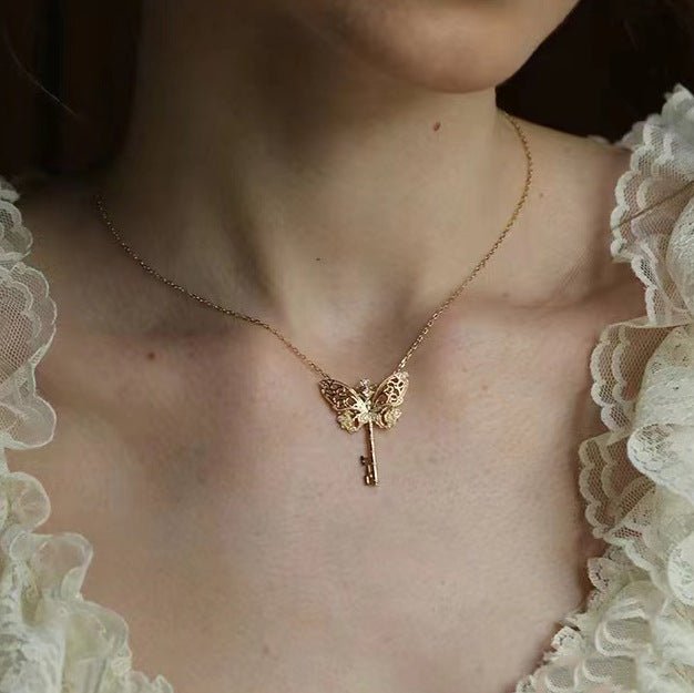 Butterfly Key Necklace - Gold - Plated - Abbott Atelier