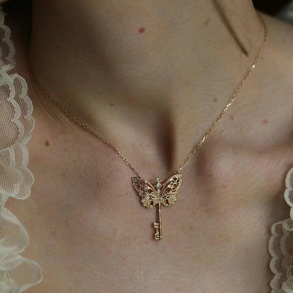 Butterfly Key Necklace - Gold - Plated - Abbott Atelier