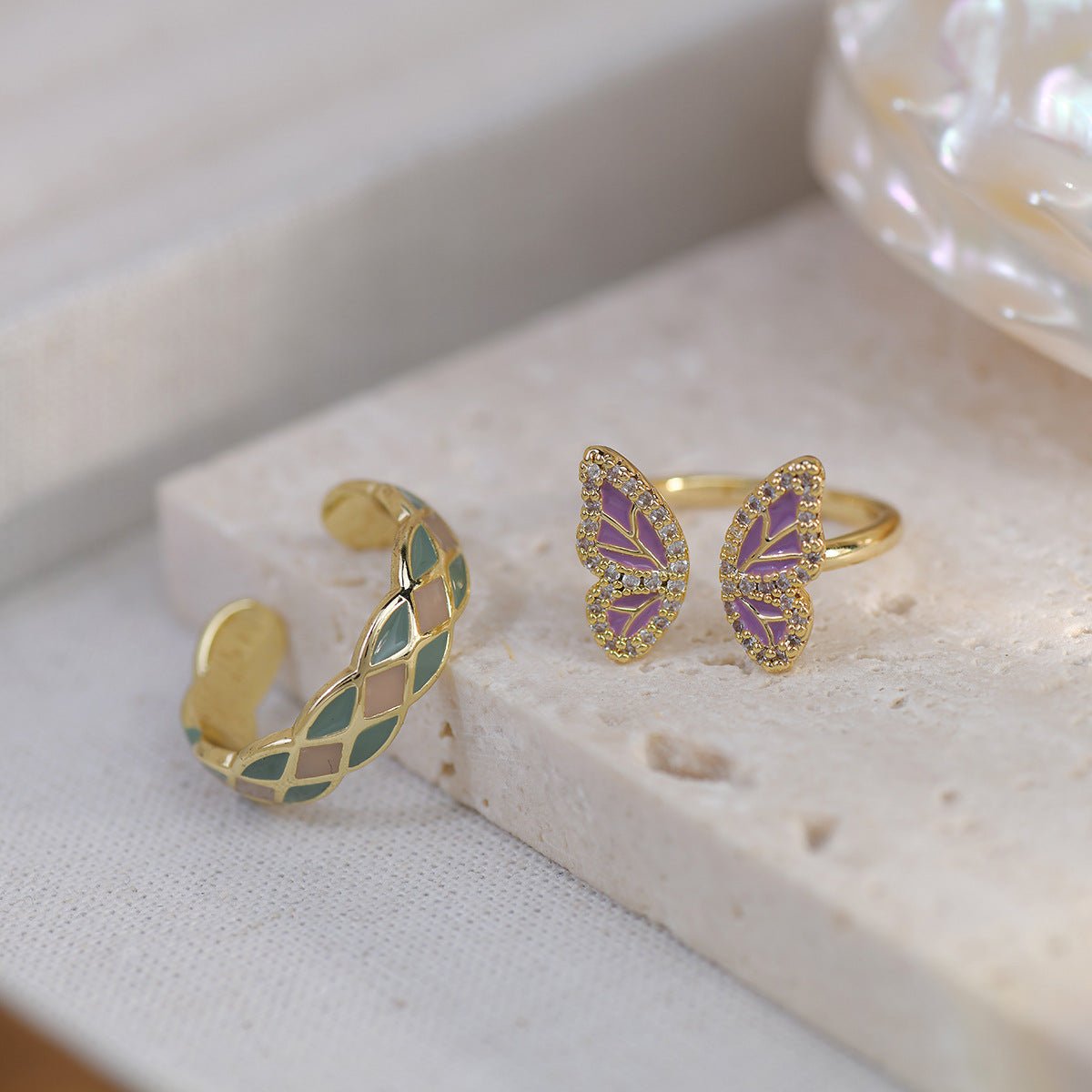 Butterfly Ring Set - Gold - Plated - Abbott Atelier