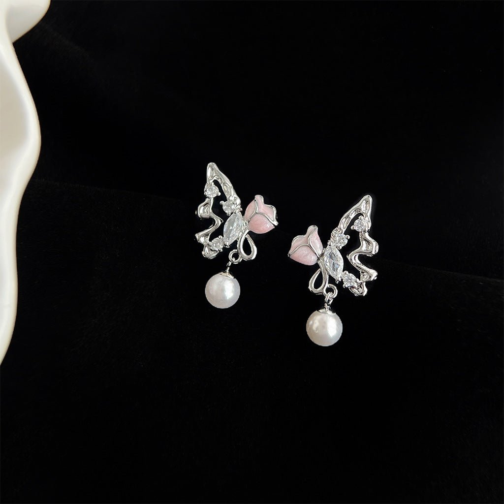 Butterfly Rose Earrings - Hypoallergenic - Abbott Atelier