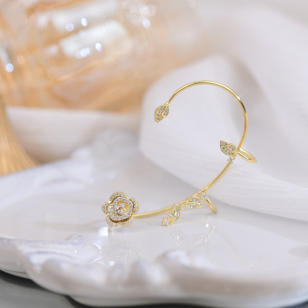 Camellia Ear Cuffs - Gold - Plated - Abbott Atelier