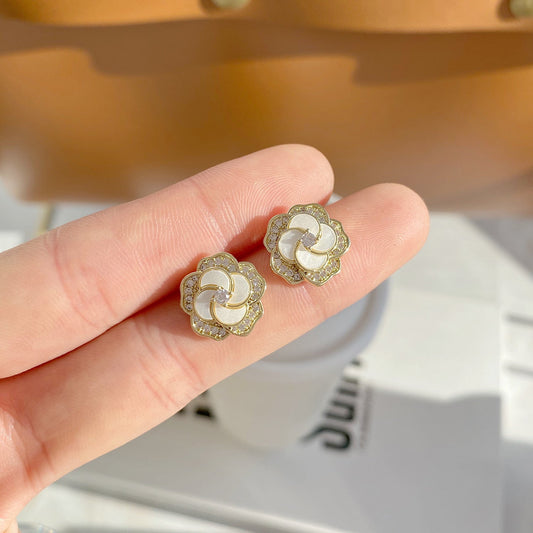 Camellia Stud Earrings - Hypoallergenic - Abbott Atelier