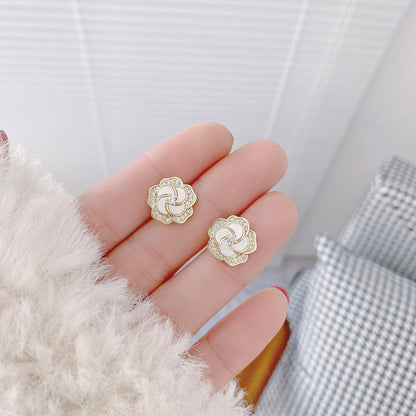 Camellia Stud Earrings - Hypoallergenic - Abbott Atelier