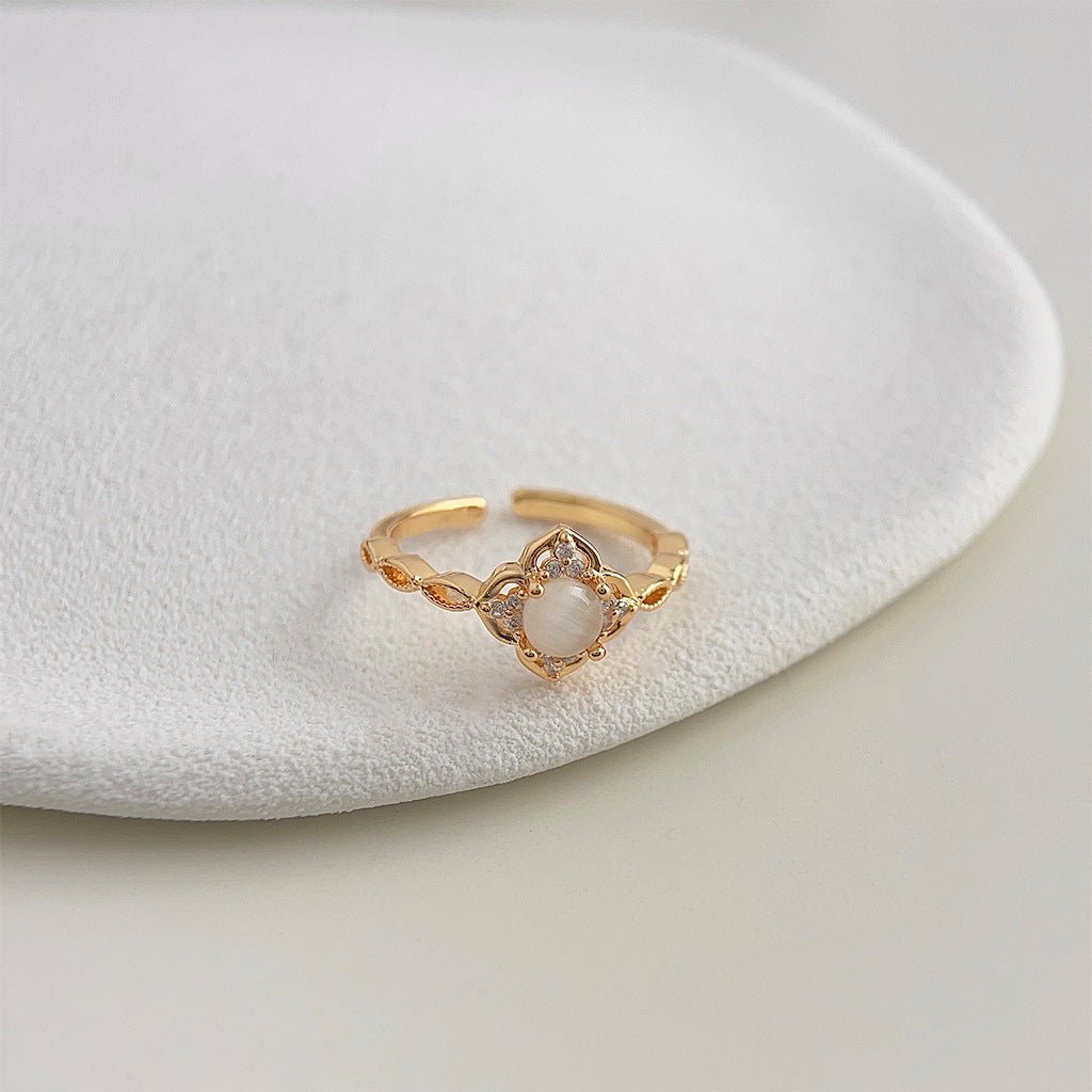 Cat's Eye Opal Ring - Gold - Plated - Abbott Atelier