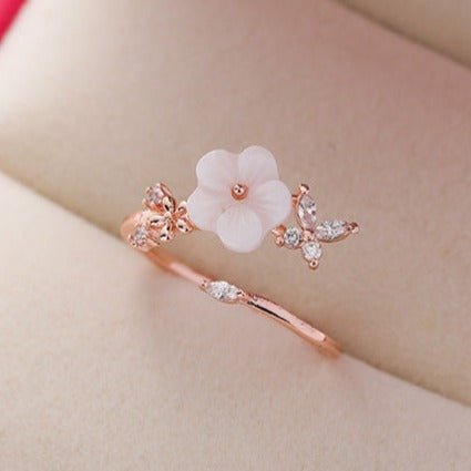 Cherry Blossom Butterfly Ring - Gold - Plated - Abbott Atelier