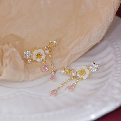 Cherry Blossom Drop Earrings - Gianna - Hypoallergenic - Abbott Atelier