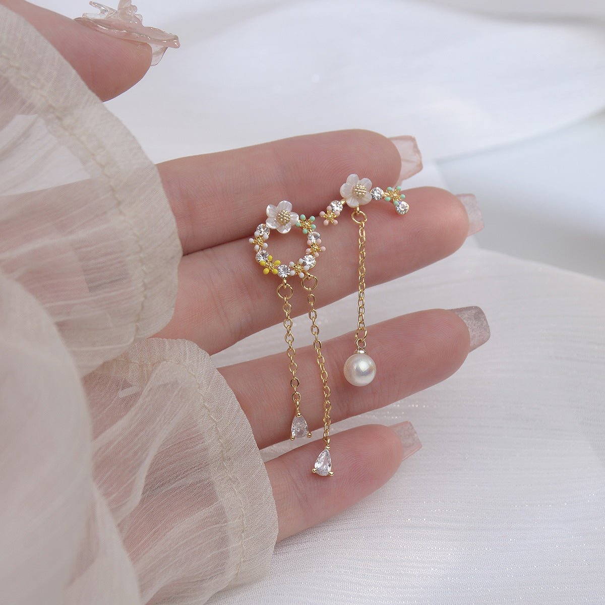 Cherry Blossom Drop Earrings - Harley - Hypoallergenic - Abbott Atelier