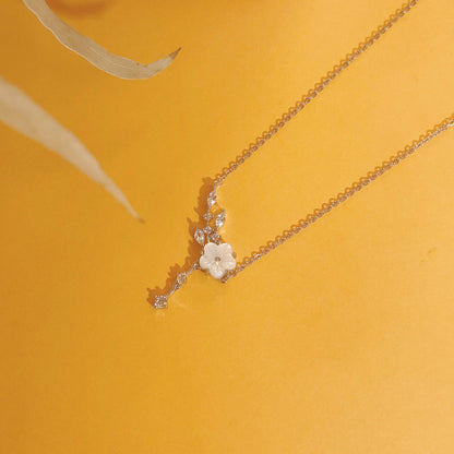 Cherry Blossom Necklace (Solid Silver) - Hypoallergenic - Abbott Atelier