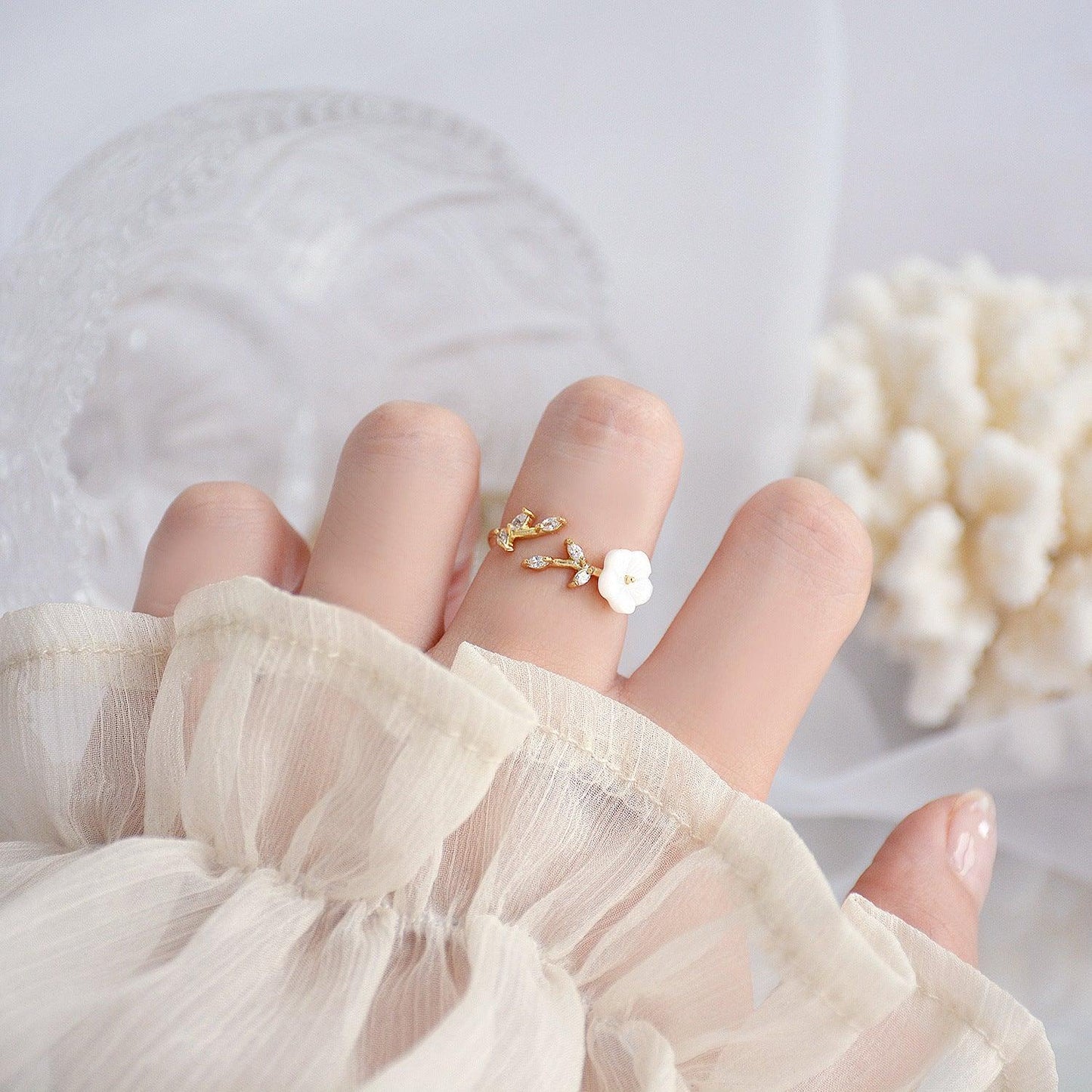 Cherry Blossom Ring - Gold - Plated - Abbott Atelier