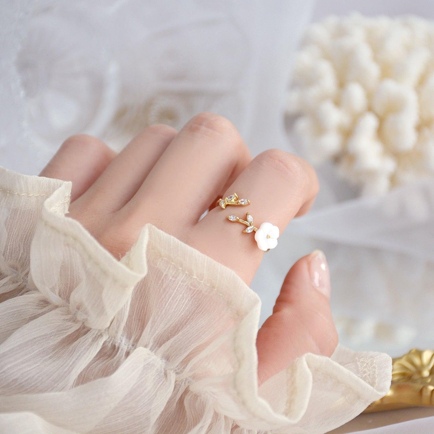 Cherry Blossom Ring - Gold - Plated - Abbott Atelier