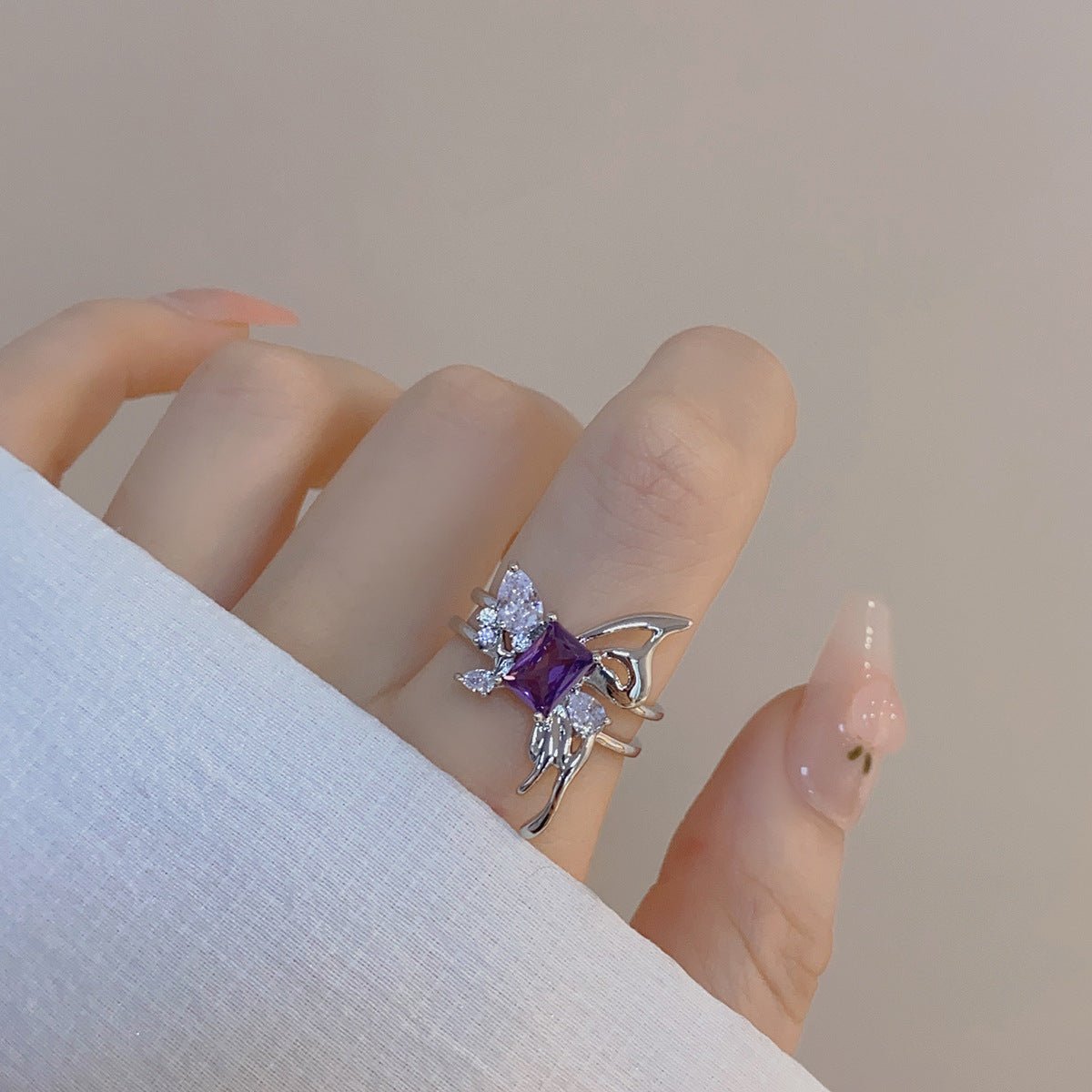 [Clearance] Amethyst Ring Set - Gold - Plated - Abbott Atelier