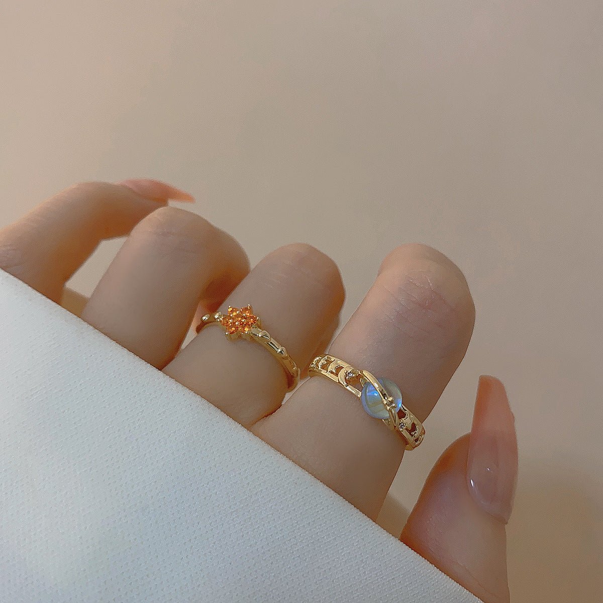 [Clearance] Aurora Ring Set - Gold - Plated - Abbott Atelier