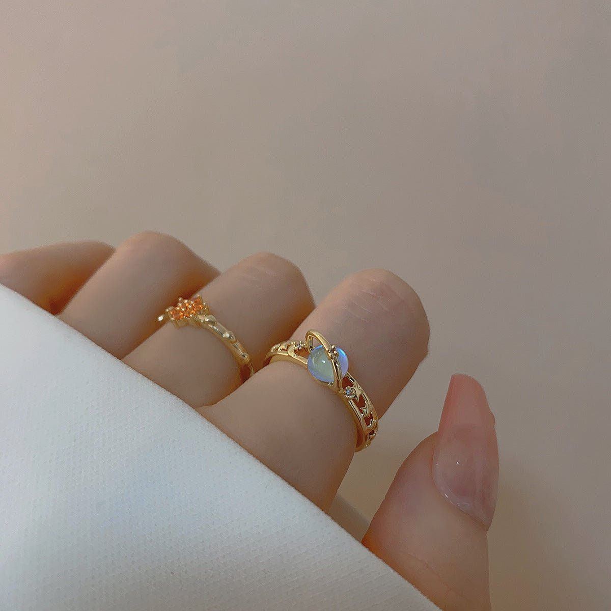 [Clearance] Aurora Ring Set - Gold - Plated - Abbott Atelier