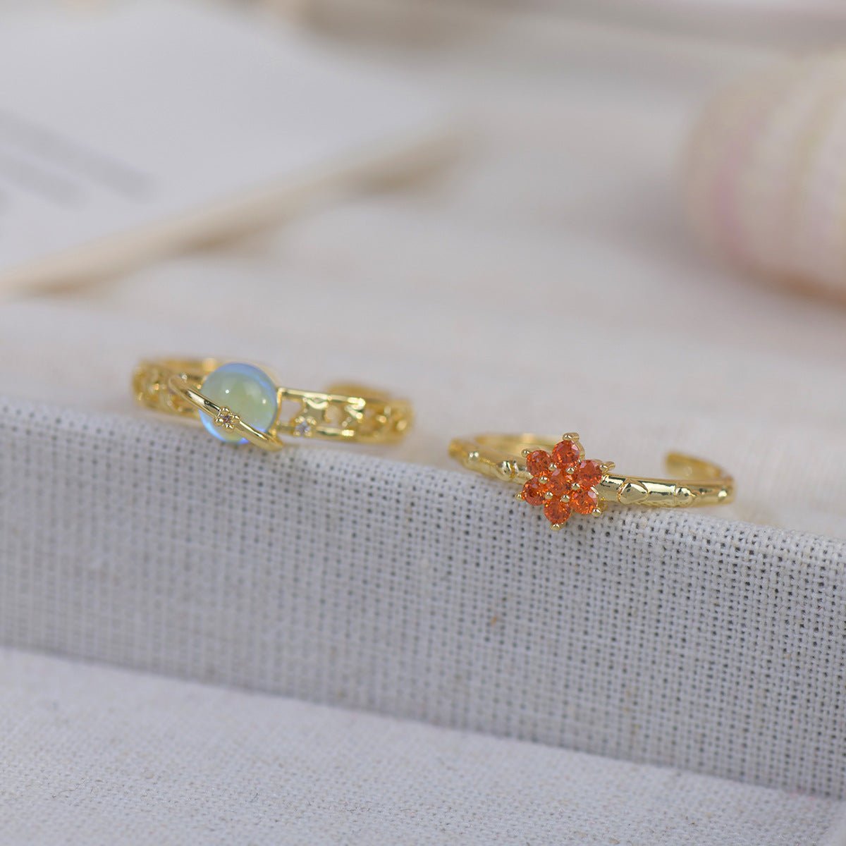 [Clearance] Aurora Ring Set - Gold - Plated - Abbott Atelier