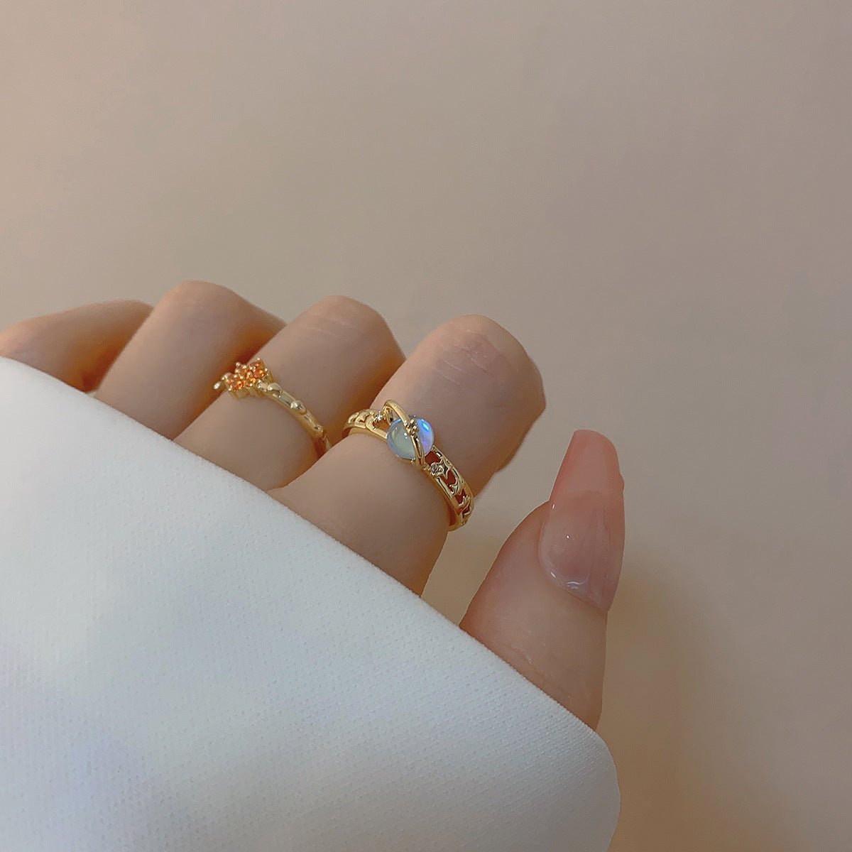 [Clearance] Aurora Ring Set - Gold - Plated - Abbott Atelier