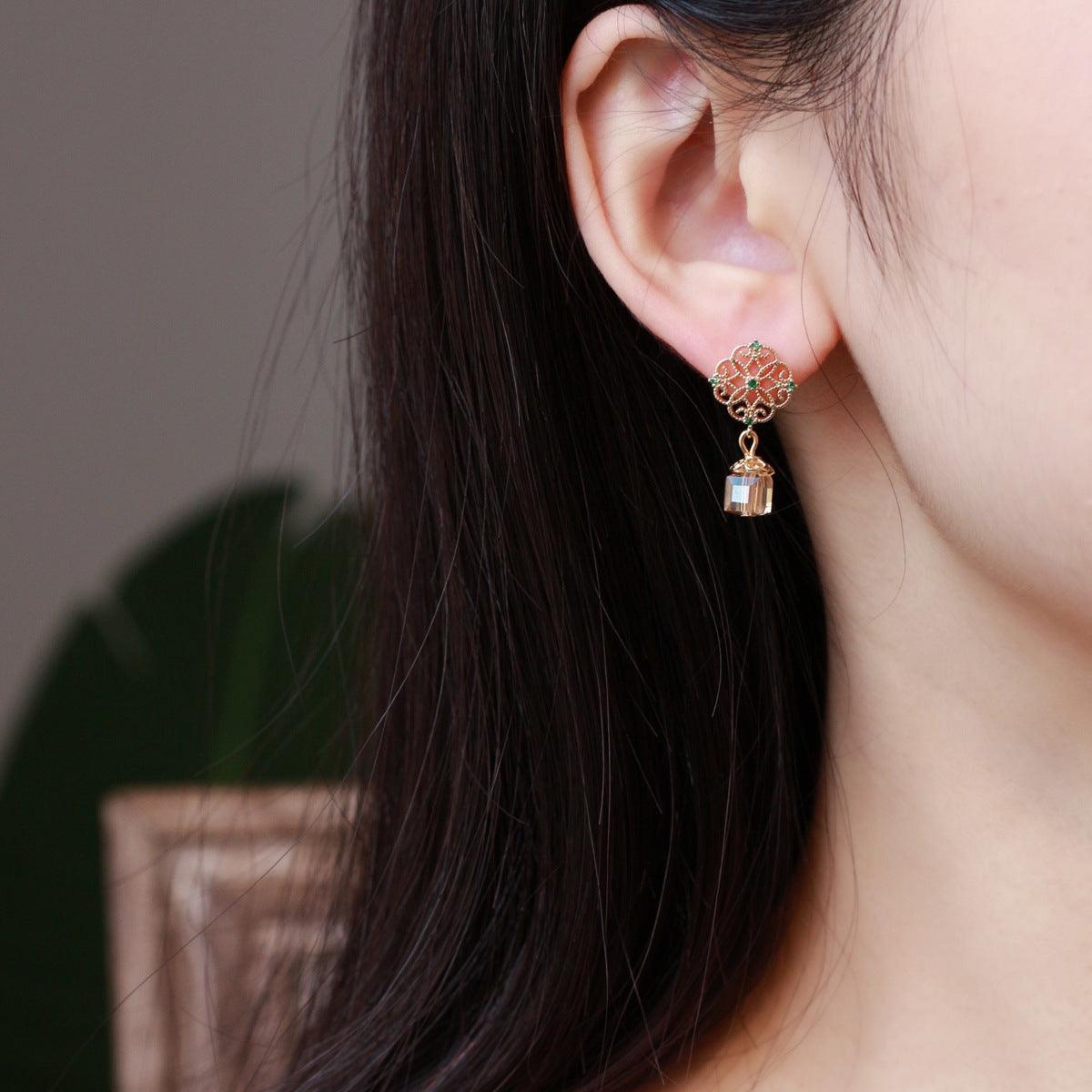 [Clearance] Baroque Earrings - Amber - Hypoallergenic - Abbott Atelier
