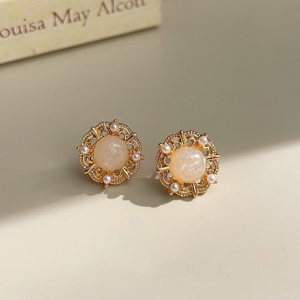 [Clearance] Baroque Stud Earrings - Sue (3 Colors) - Hypoallergenic - Abbott Atelier