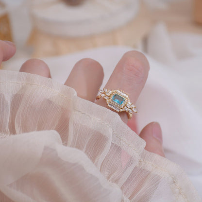 [Clearance] Blue Gemstone Ring - Arielle - Gold - Plated - Abbott Atelier