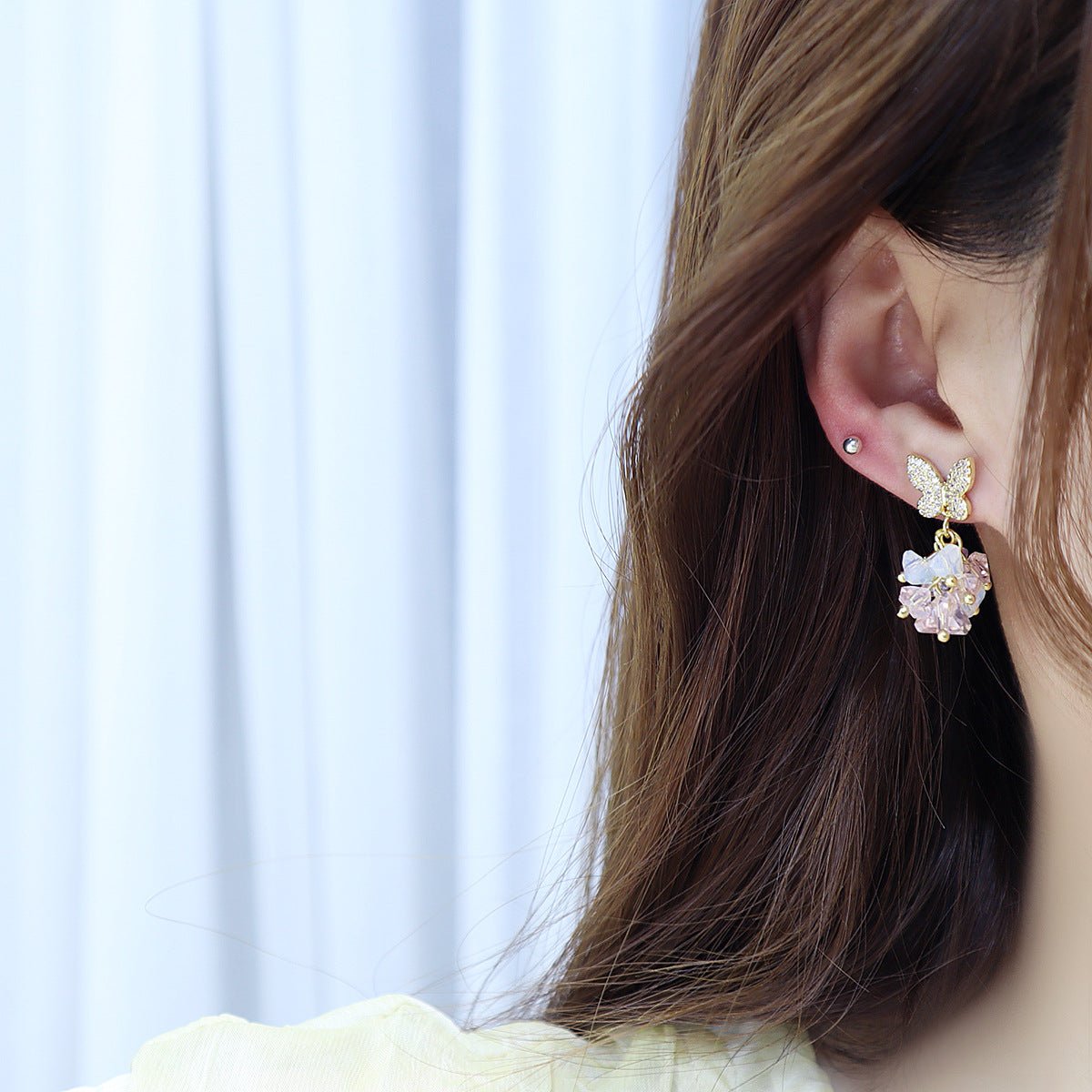 [Clearance] Butterfly Drop Earrings - Juliette - Hypoallergenic - Abbott Atelier