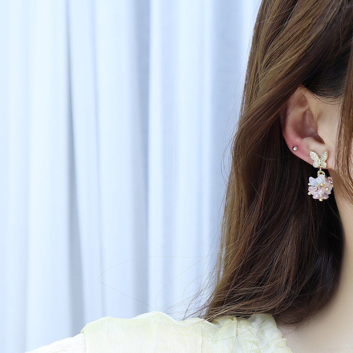 [Clearance] Butterfly Drop Earrings - Juliette - Hypoallergenic - Abbott Atelier