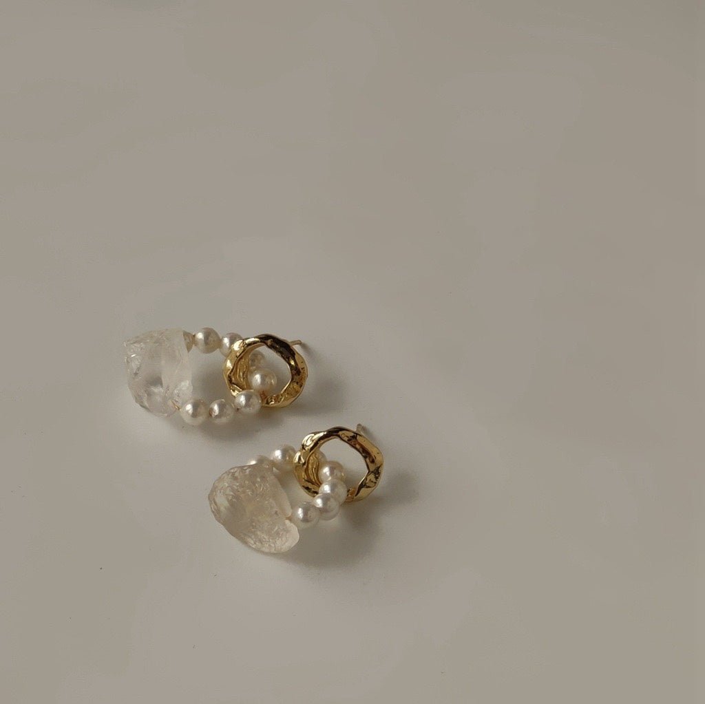 [Clearance] Clear Quartz Earrings - Hypoallergenic - Abbott Atelier