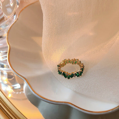 [Clearance] Emerald Ring - Blake - Gold - Plated - Abbott Atelier