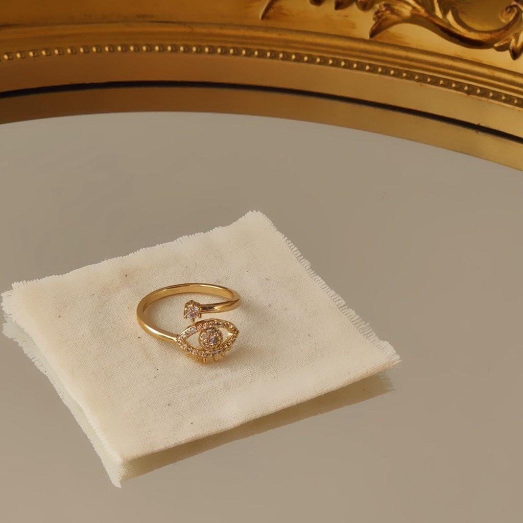 [Clearance] Evil Eye Ring - Gold - Plated - Abbott Atelier