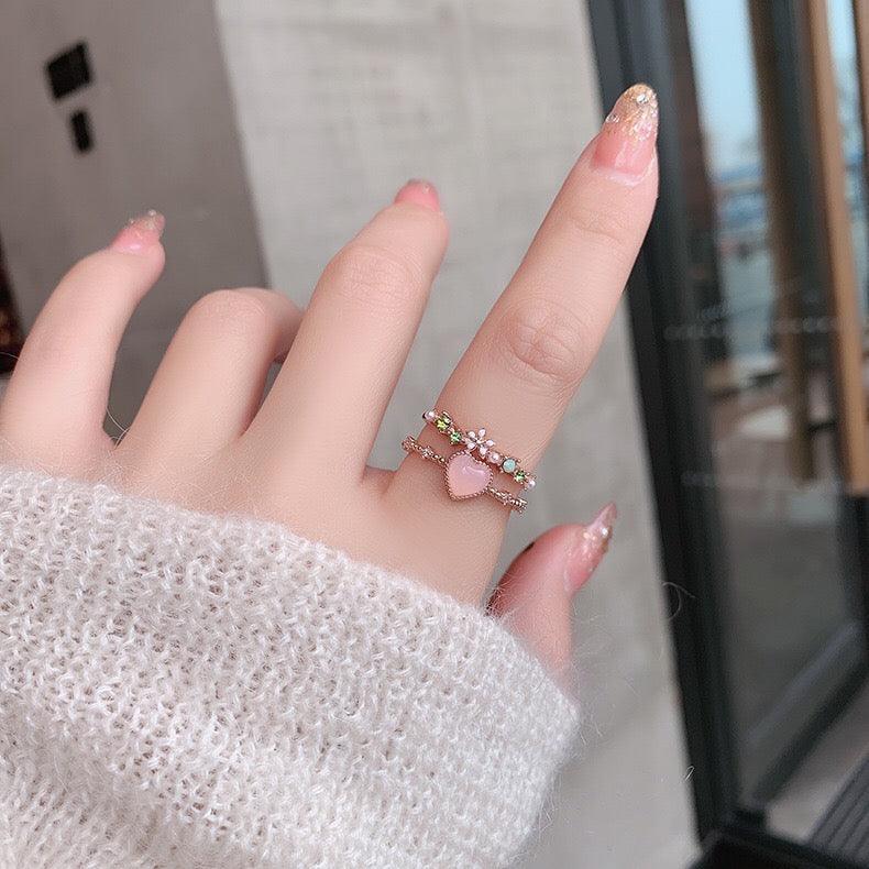 [Clearance] Floral Heart Ring - Emma - Gold - Plated - Abbott Atelier