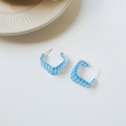 [Clearance] Gingham Earrings (3 Colors) - Hypoallergenic - Abbott Atelier