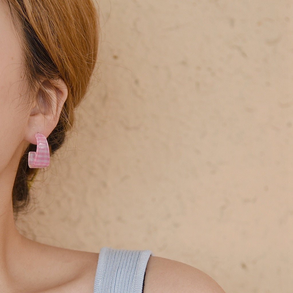 [Clearance] Gingham Earrings (3 Colors) - Hypoallergenic - Abbott Atelier