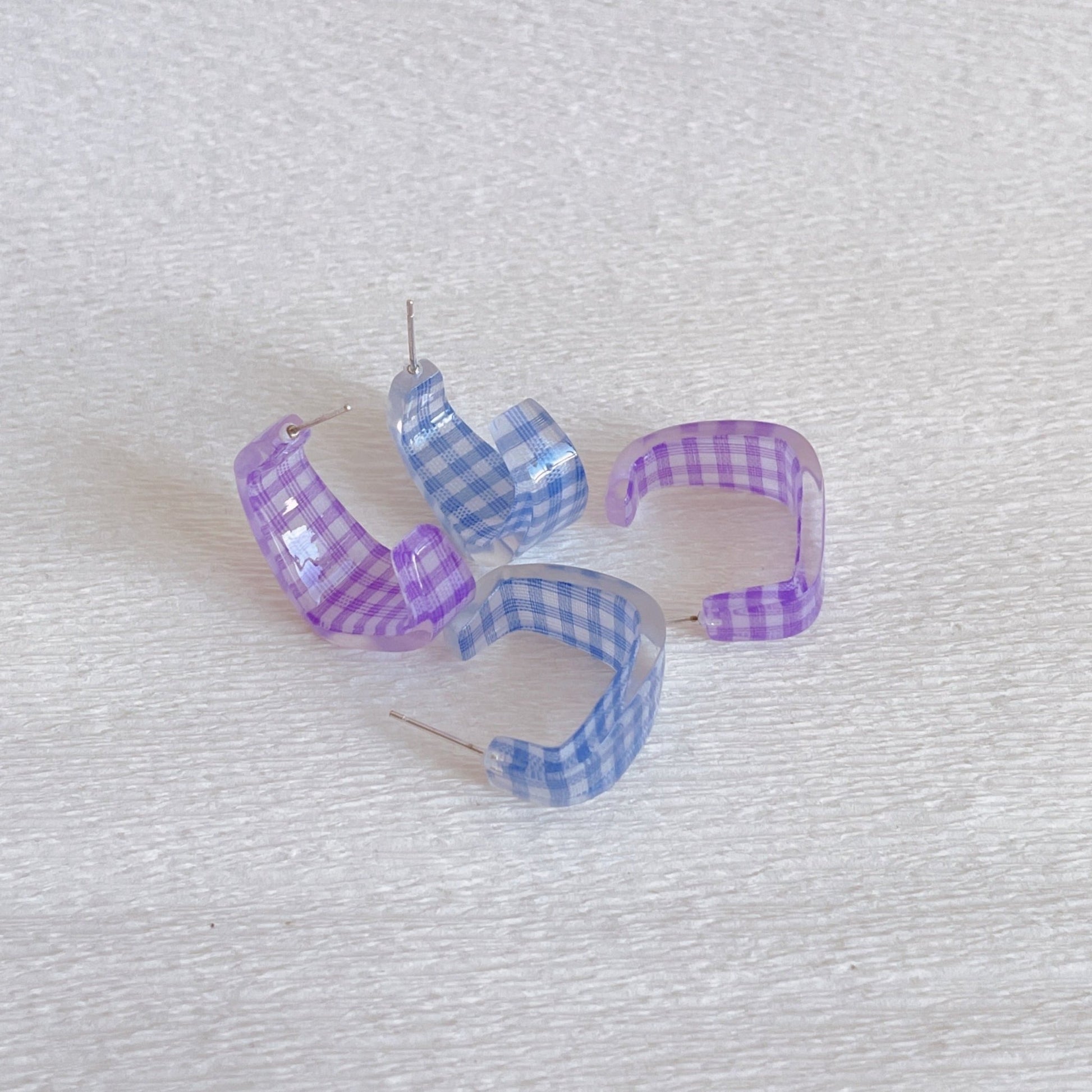 [Clearance] Gingham Earrings (3 Colors) - Hypoallergenic - Abbott Atelier