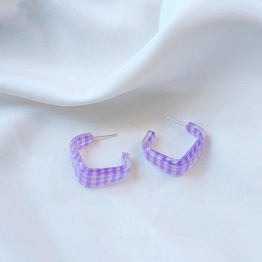 [Clearance] Gingham Earrings (3 Colors) - Hypoallergenic - Abbott Atelier