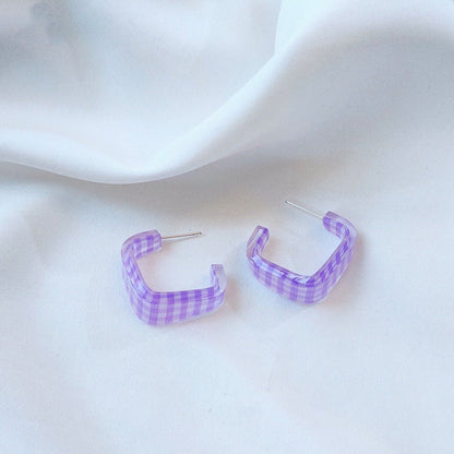 [Clearance] Gingham Earrings (3 Colors) - Hypoallergenic - Abbott Atelier