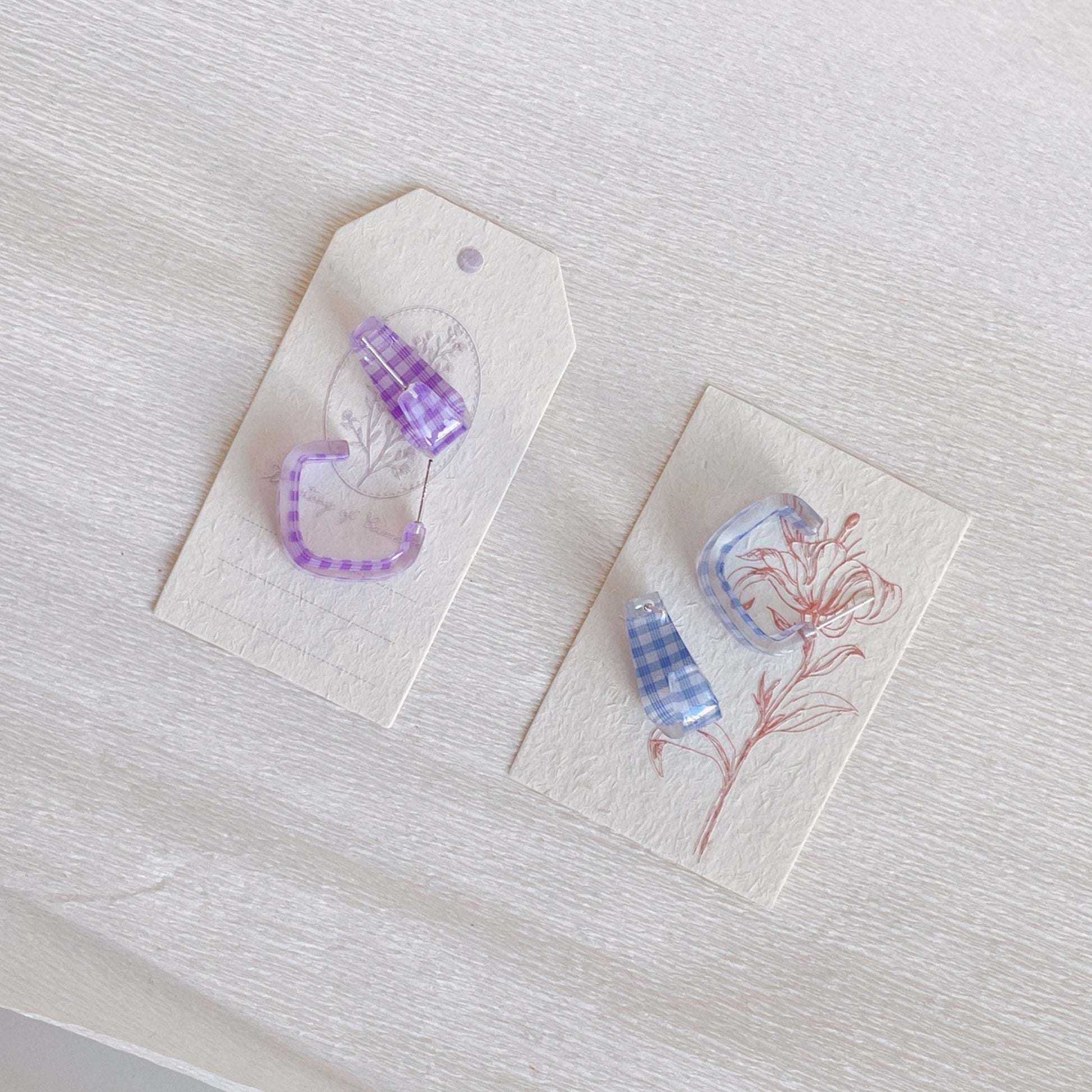 [Clearance] Gingham Earrings (3 Colors) - Hypoallergenic - Abbott Atelier
