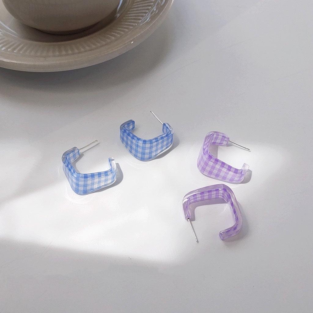 [Clearance] Gingham Earrings (3 Colors) - Hypoallergenic - Abbott Atelier