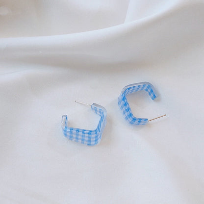 [Clearance] Gingham Earrings (3 Colors) - Hypoallergenic - Abbott Atelier