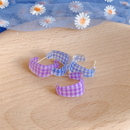 [Clearance] Gingham Earrings (3 Colors) - Hypoallergenic - Abbott Atelier