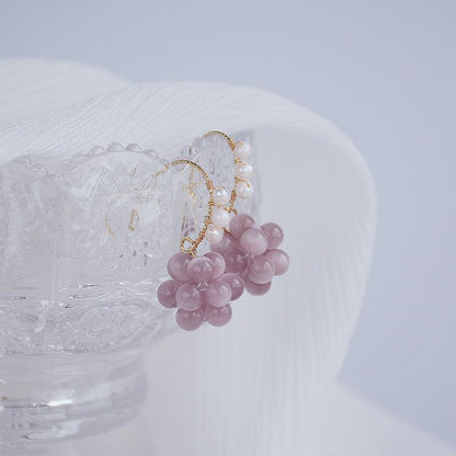 [Clearance] Grape Earrings - Cat's Eye Stone - Abbott Atelier