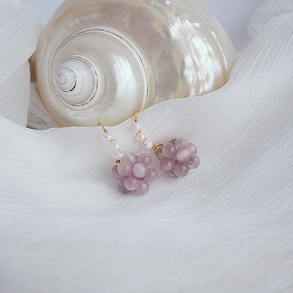 [Clearance] Grape Earrings - Cat's Eye Stone - Abbott Atelier