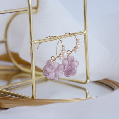 [Clearance] Grape Earrings - Cat's Eye Stone - Abbott Atelier