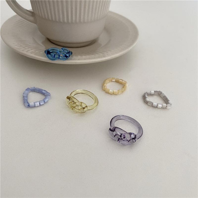 [Clearance] Hard Candy Ring Set (3 Colors) - Eco - Resin - Abbott Atelier