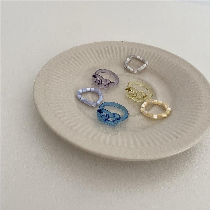 [Clearance] Hard Candy Ring Set (3 Colors) - Eco - Resin - Abbott Atelier