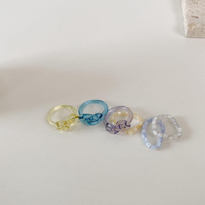 [Clearance] Hard Candy Ring Set (3 Colors) - Eco - Resin - Abbott Atelier