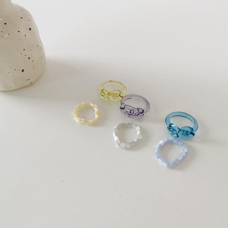 [Clearance] Hard Candy Ring Set (3 Colors) - Eco - Resin - Abbott Atelier