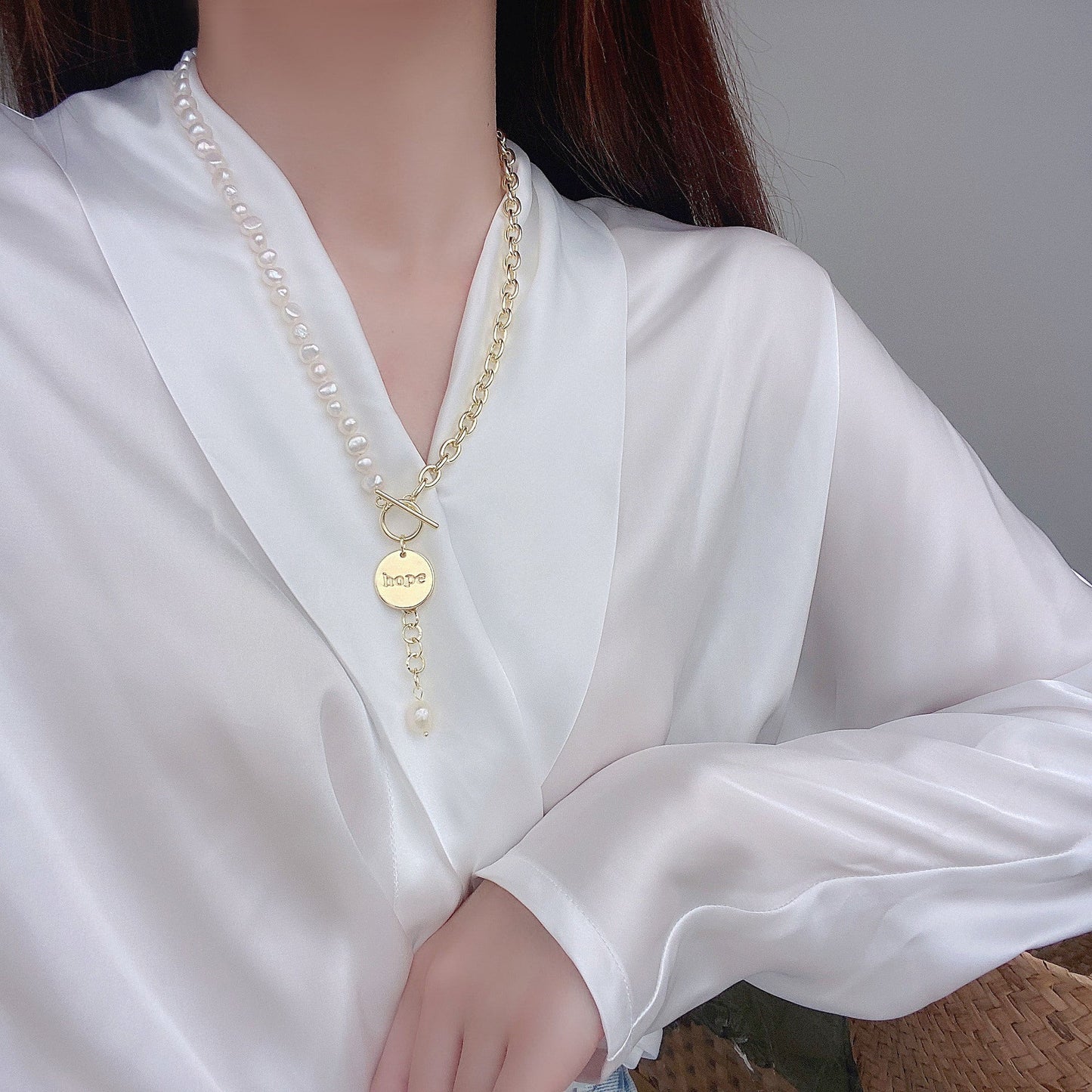 [Clearance] Pearl Necklace - Hope - Gold - Plated - Abbott Atelier